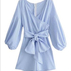 Goodnight Macaroon Sandy Puffy Sleeve Wrap Romper